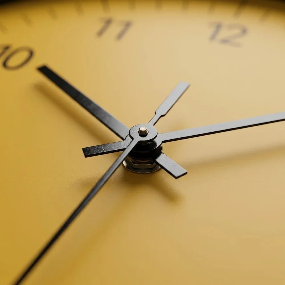 Large Yellow Wall Clock Nordic Minimalist Style