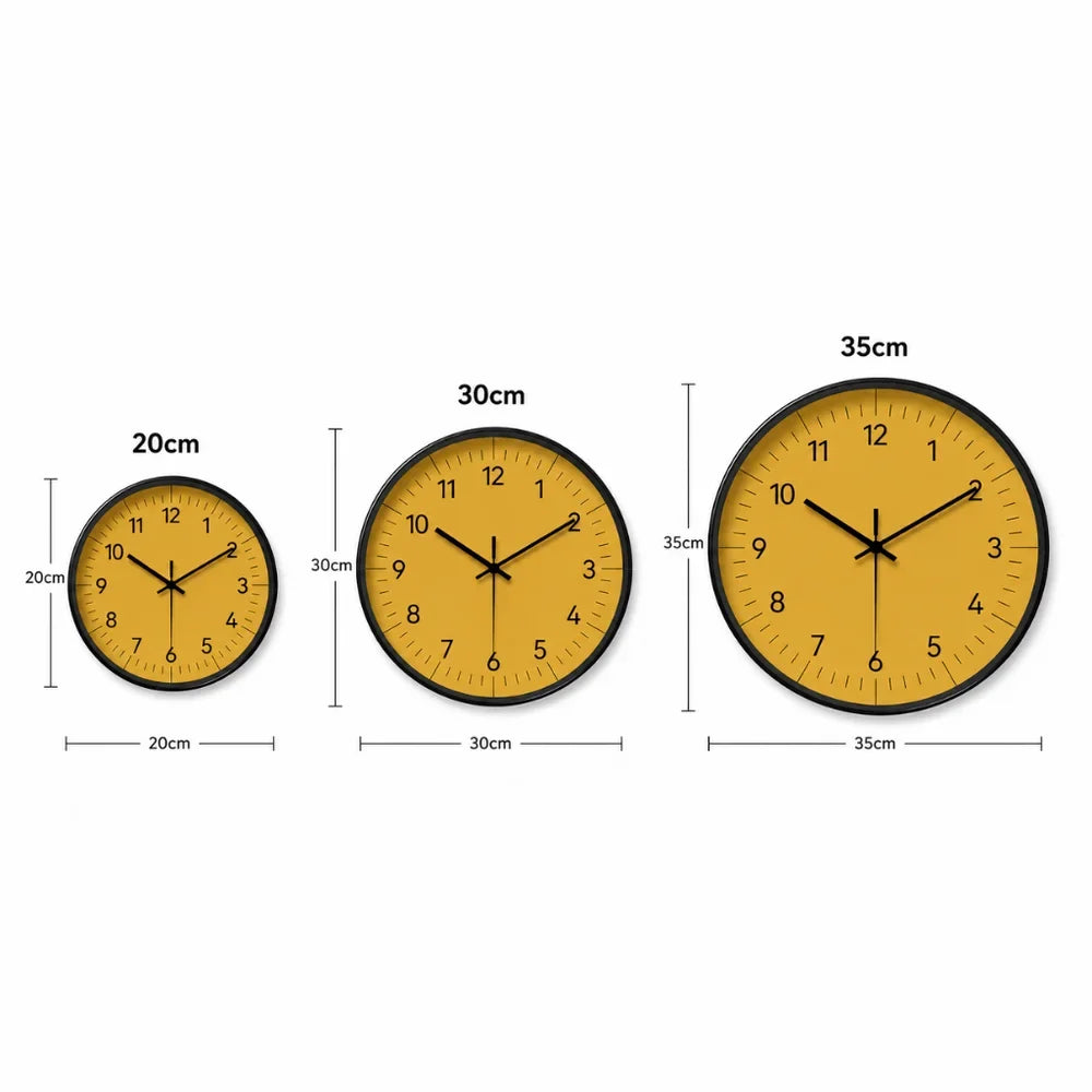 Large Yellow Wall Clock Nordic Minimalist Style