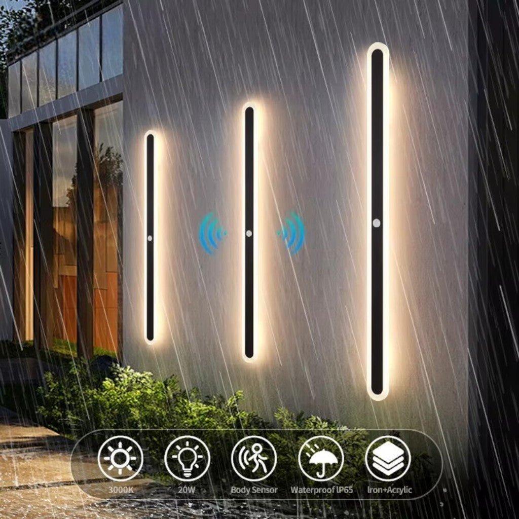 LED Linear Outdoor Wall Light Motion Sensor IP65 Waterproof