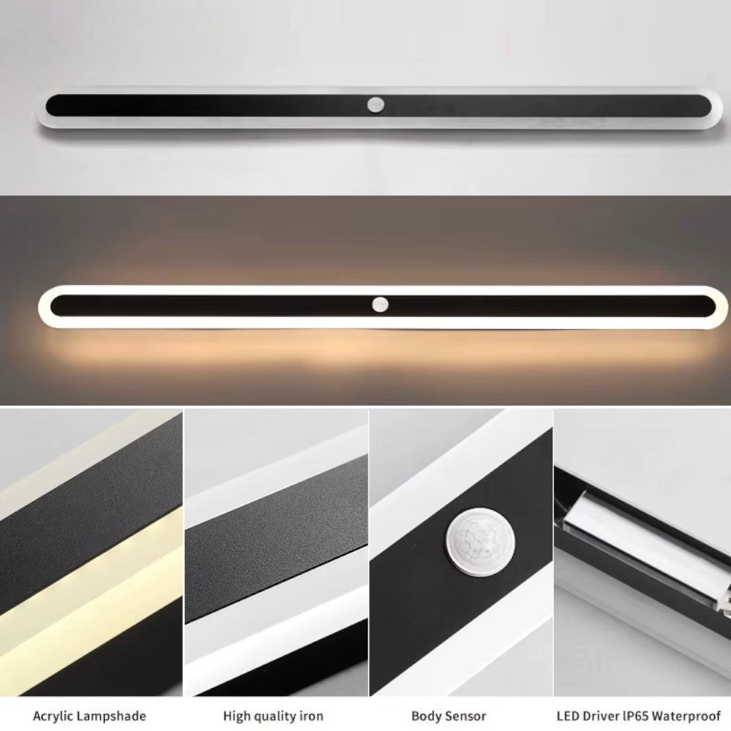 LED Linear Outdoor Wall Light Motion Sensor IP65 Waterproof