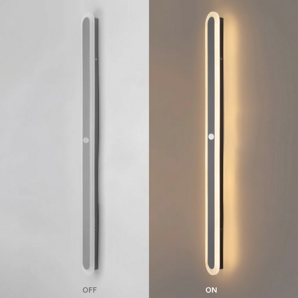 LED Linear Outdoor Wall Light Motion Sensor IP65 Waterproof