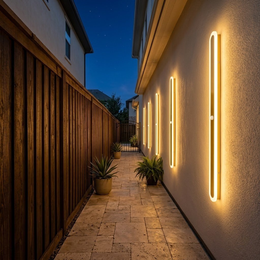 LED Linear Outdoor Wall Light Motion Sensor IP65 Waterproof