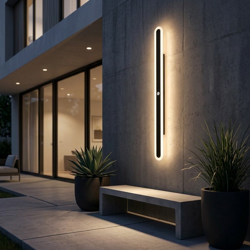 LED Linear Outdoor Wall Light Motion Sensor IP65 Waterproof