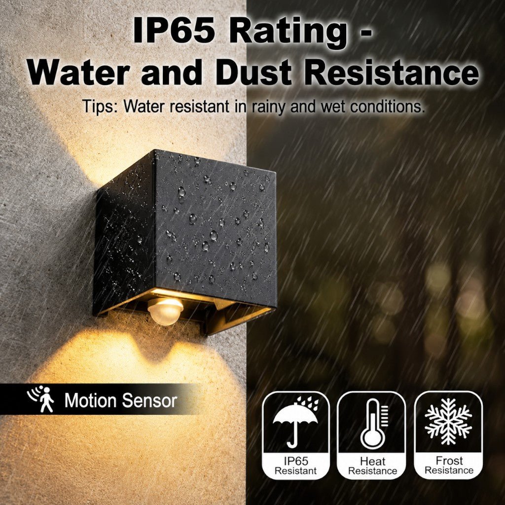 LED Outdoor Wall Light Motion Sensor IP65 Up Down Sconce
