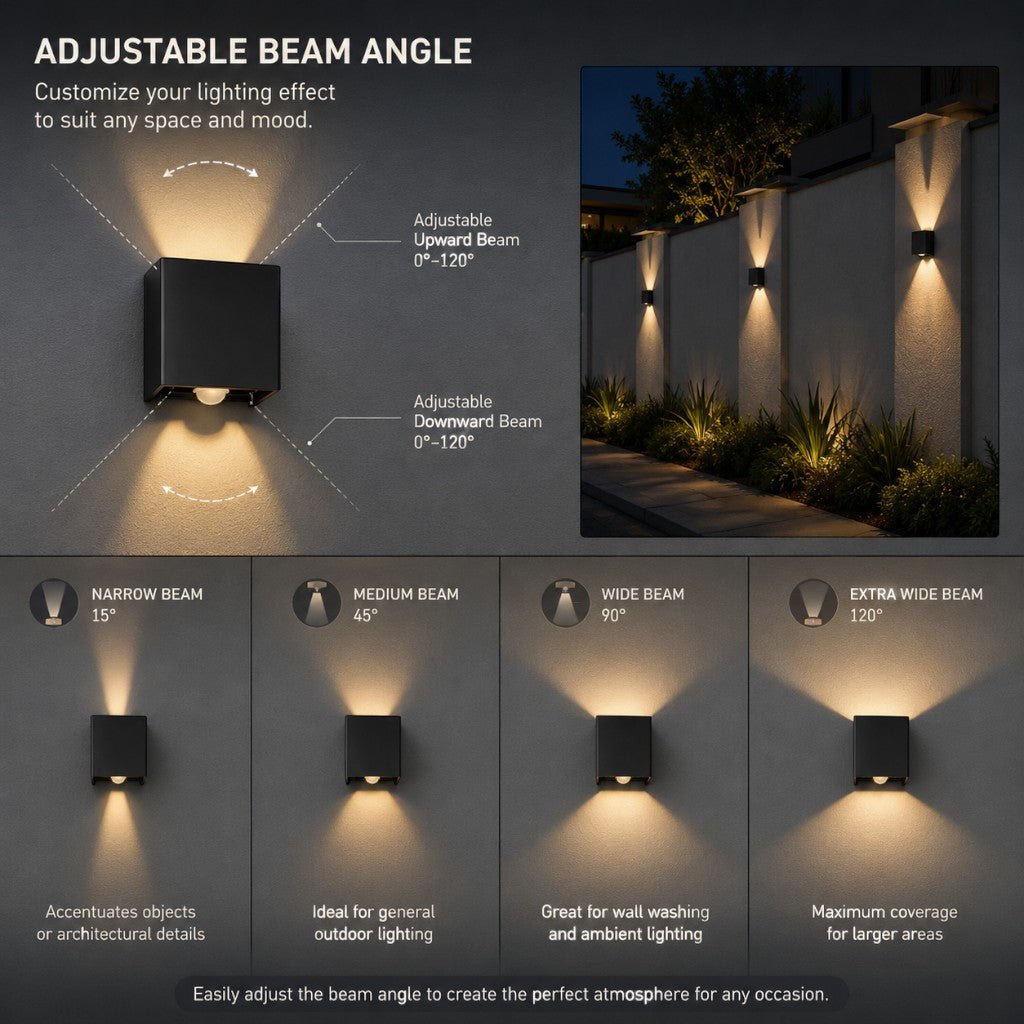 LED Outdoor Wall Light Motion Sensor IP65 Up Down Sconce