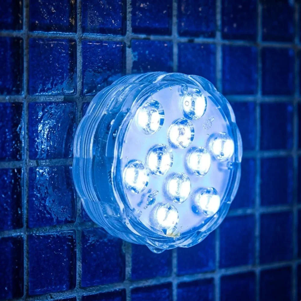 LED Submersible Pool Light RGB IP68 Remote Control - Suction Cup Mount