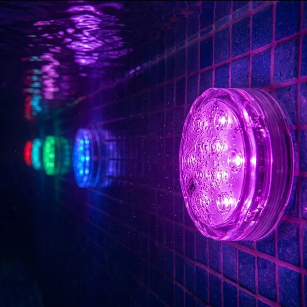 LED Submersible Pool Light RGB IP68 Remote Control - Suction Cup Mount
