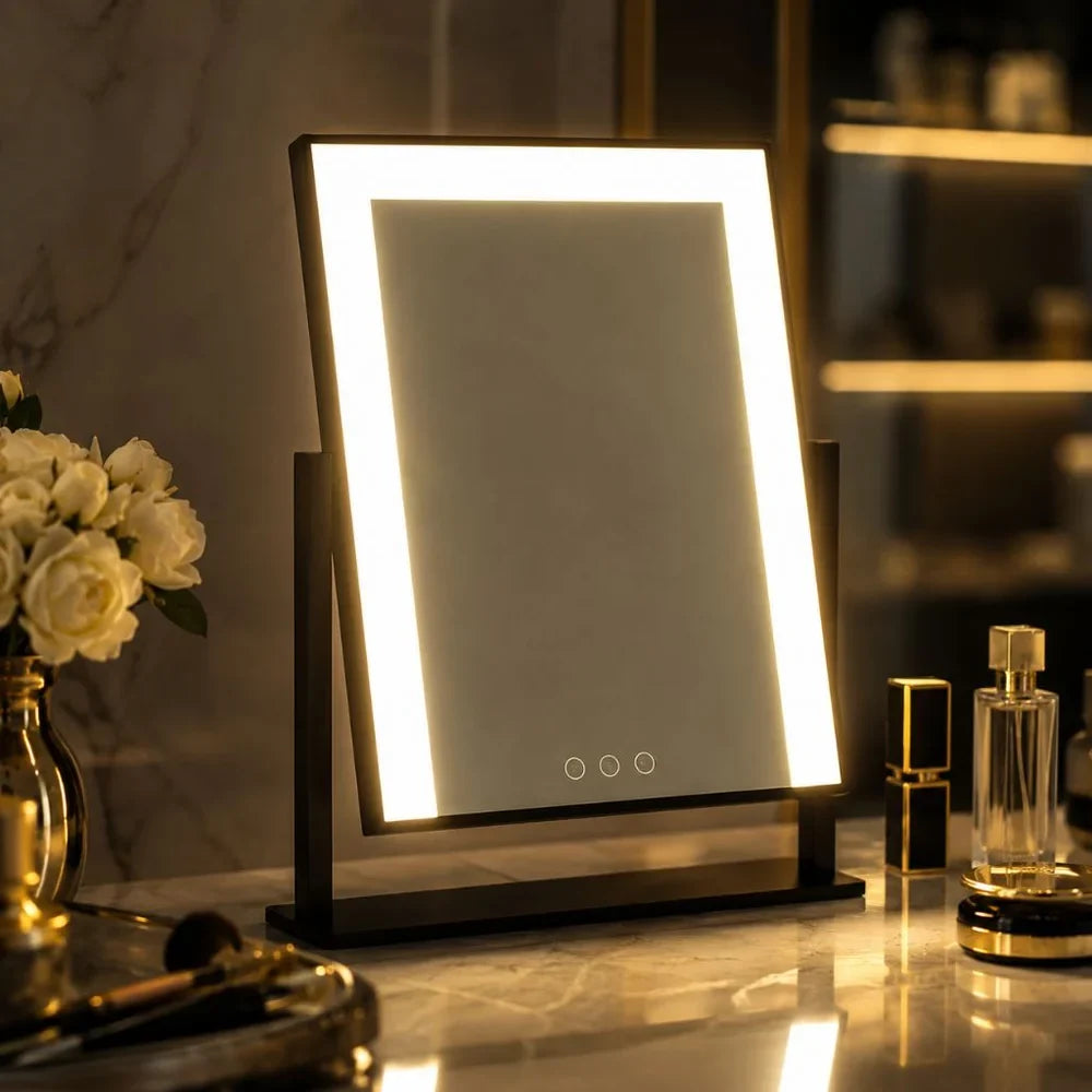 Lighted Vanity Makeup Mirror 3 Colour LED Touch Control 15x Magnifying