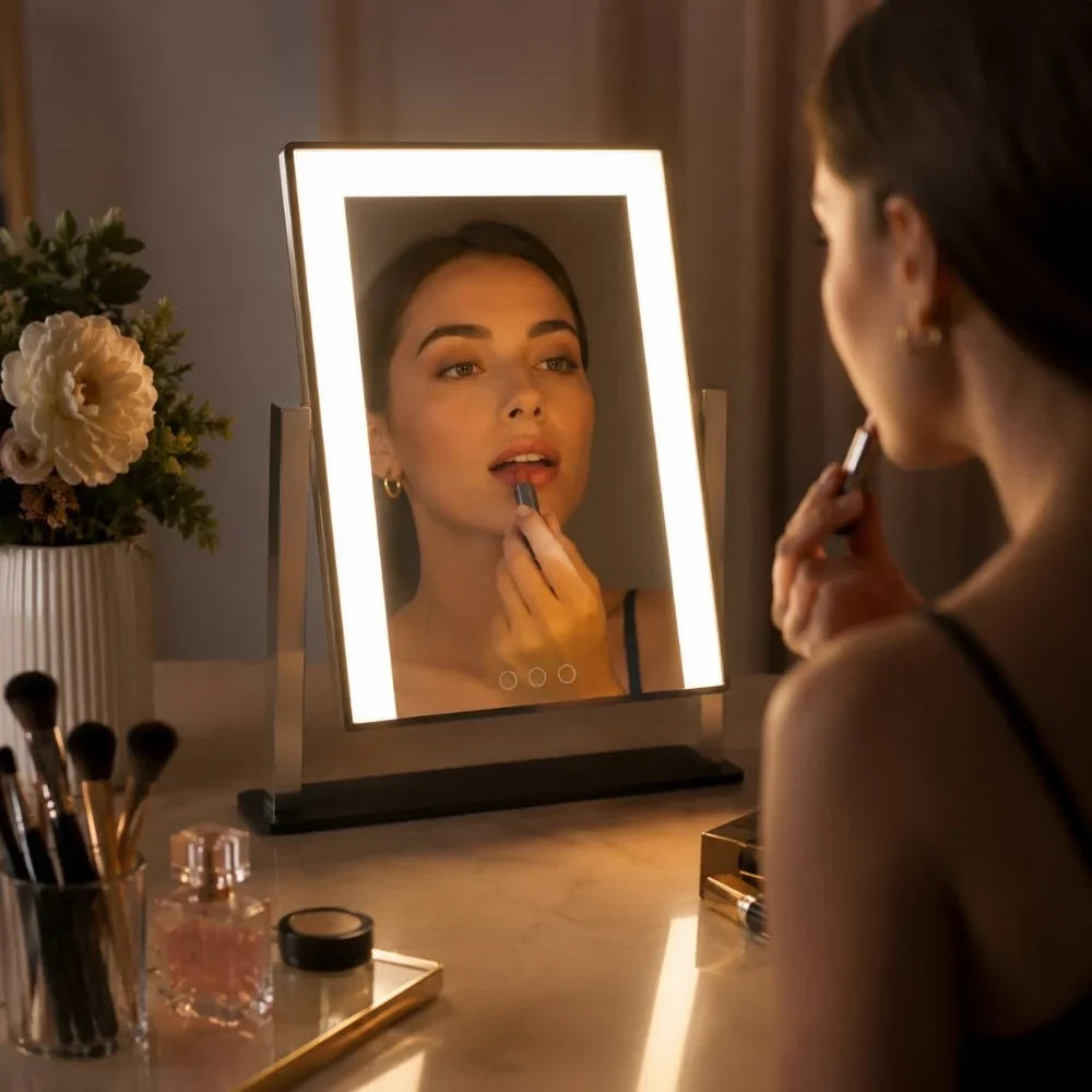 Lighted Vanity Makeup Mirror 3 Colour LED Touch Control 15x Magnifying