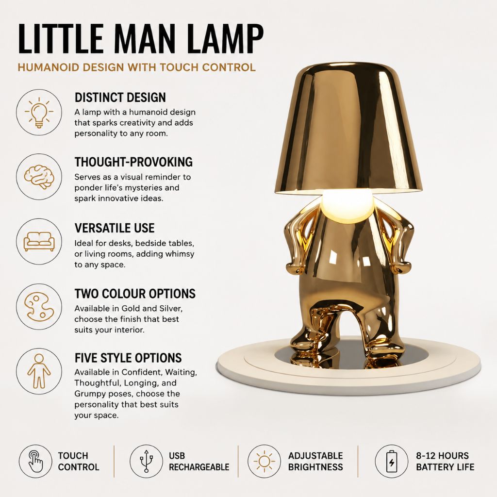 Little Man Lamp | Humanoid Design with Touch Control
