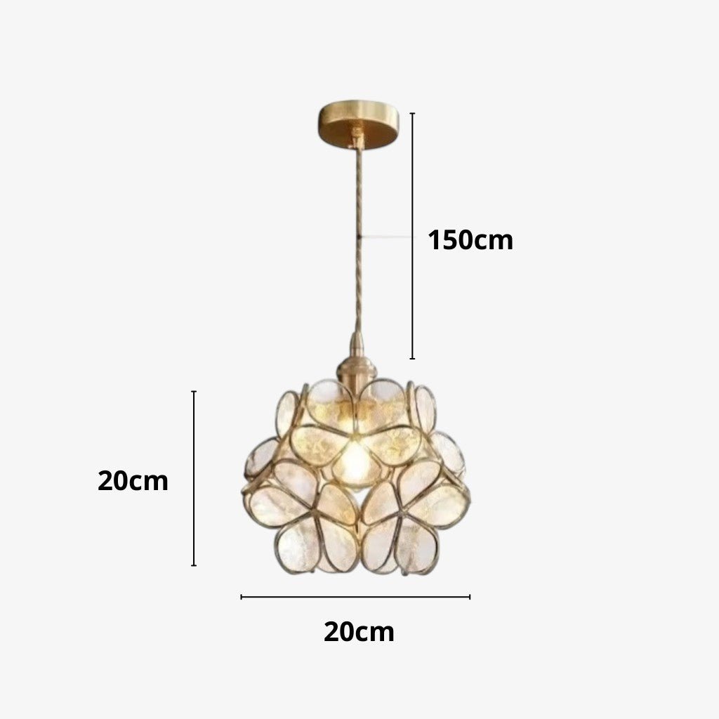 LotusGlow Vintage Glass Flower Pendant Light