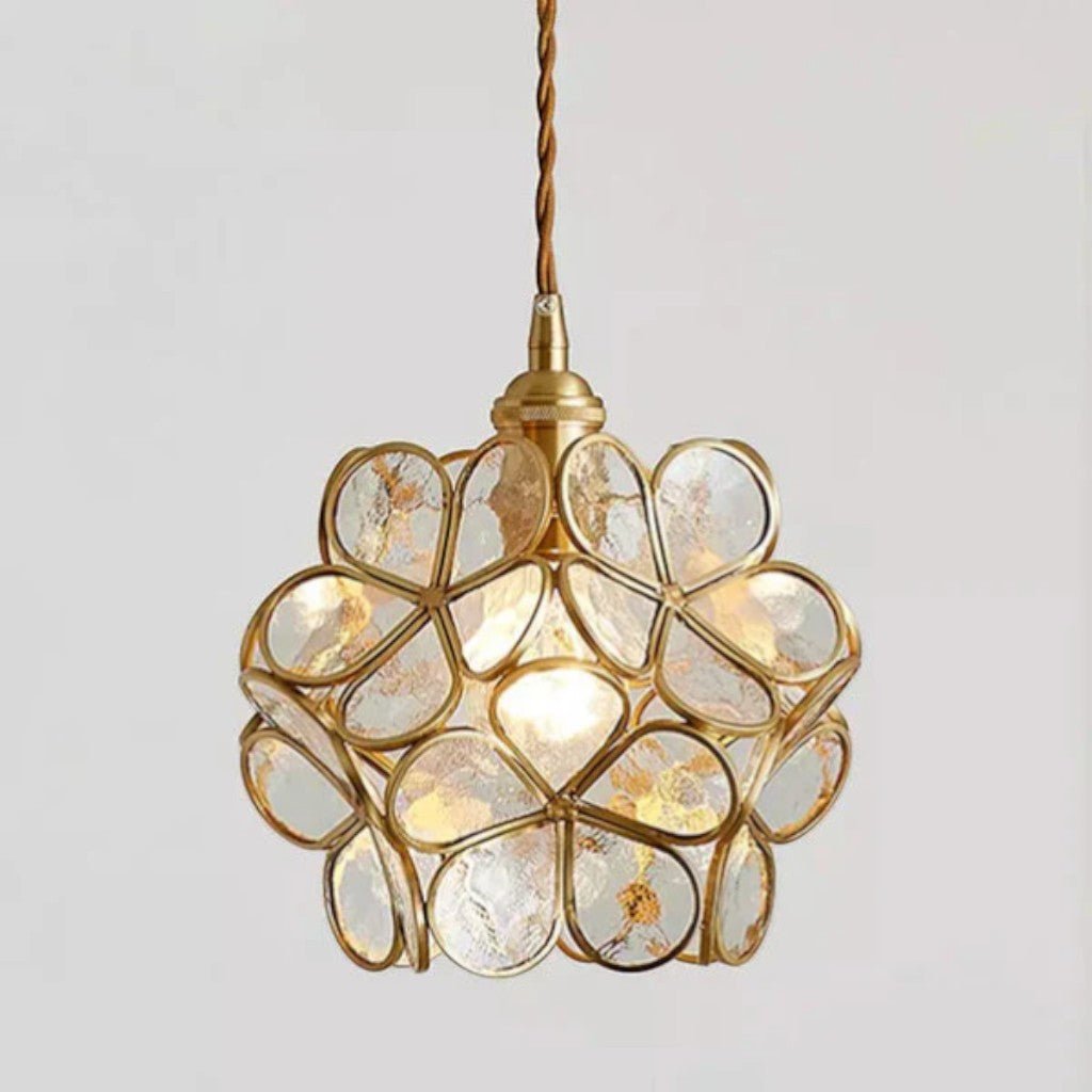 LotusGlow Vintage Glass Flower Pendant Light