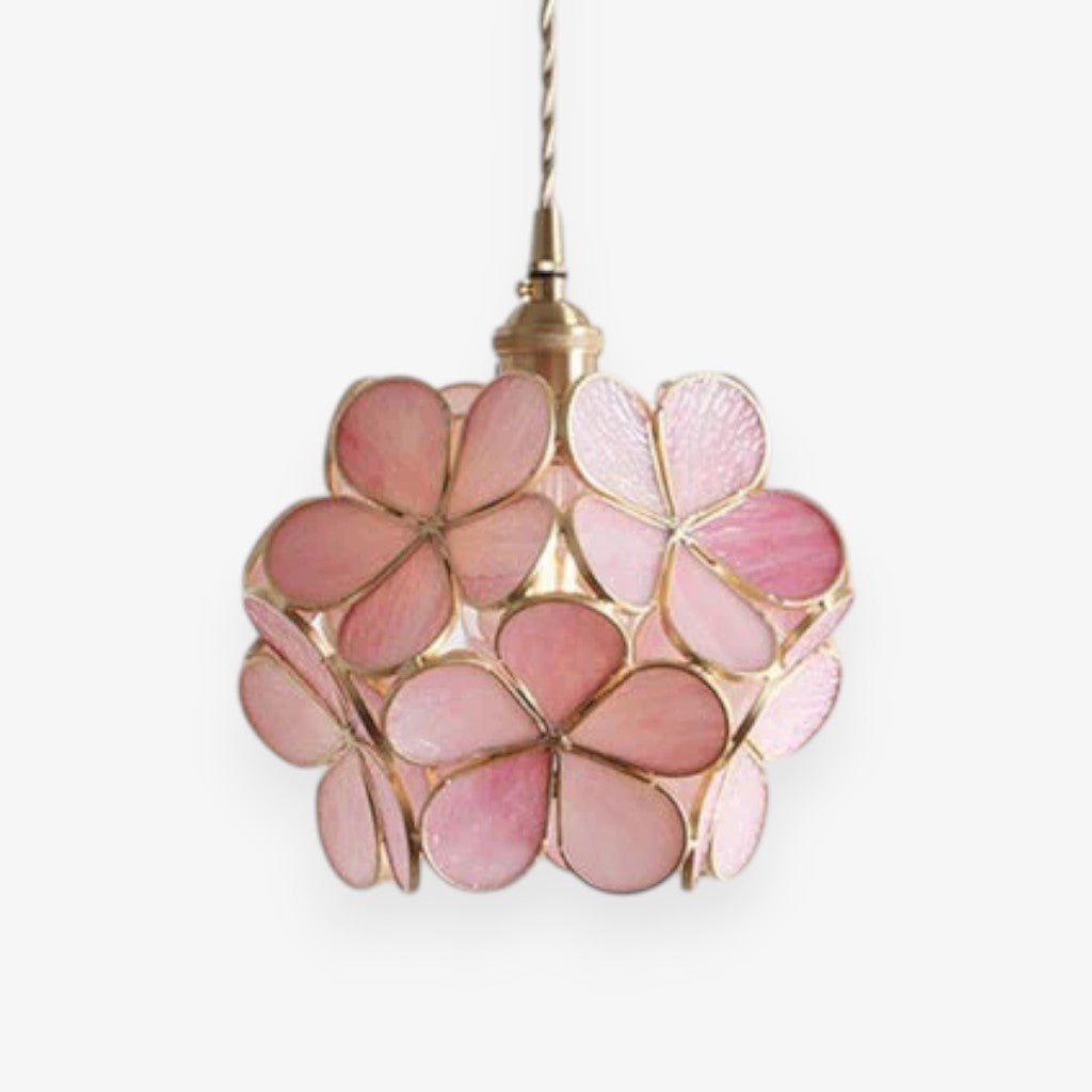 LotusGlow Vintage Glass Flower Pendant Light