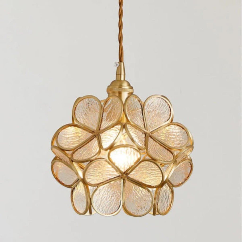 LotusGlow Vintage Glass Flower Pendant Light