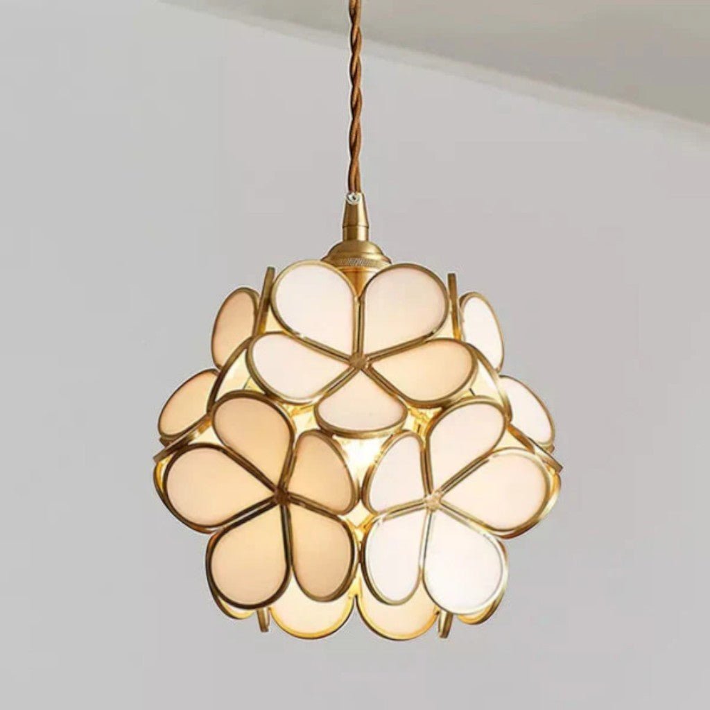 LotusGlow Vintage Glass Flower Pendant Light