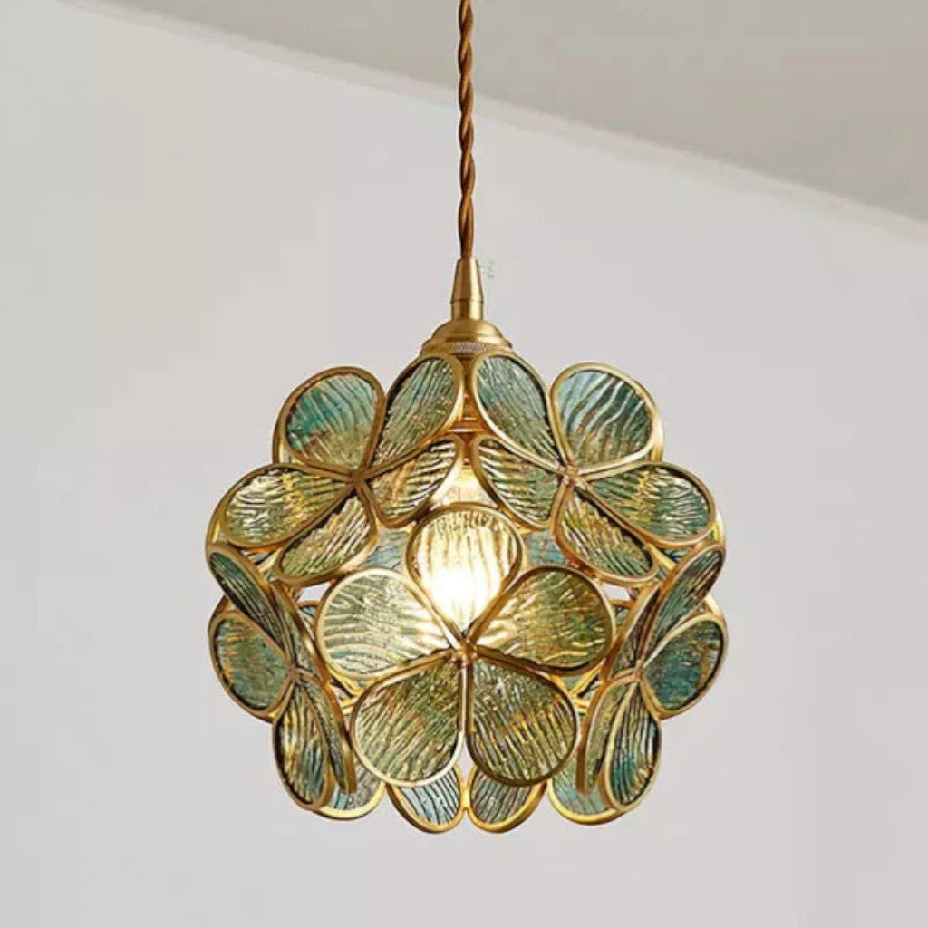 LotusGlow Vintage Glass Flower Pendant Light