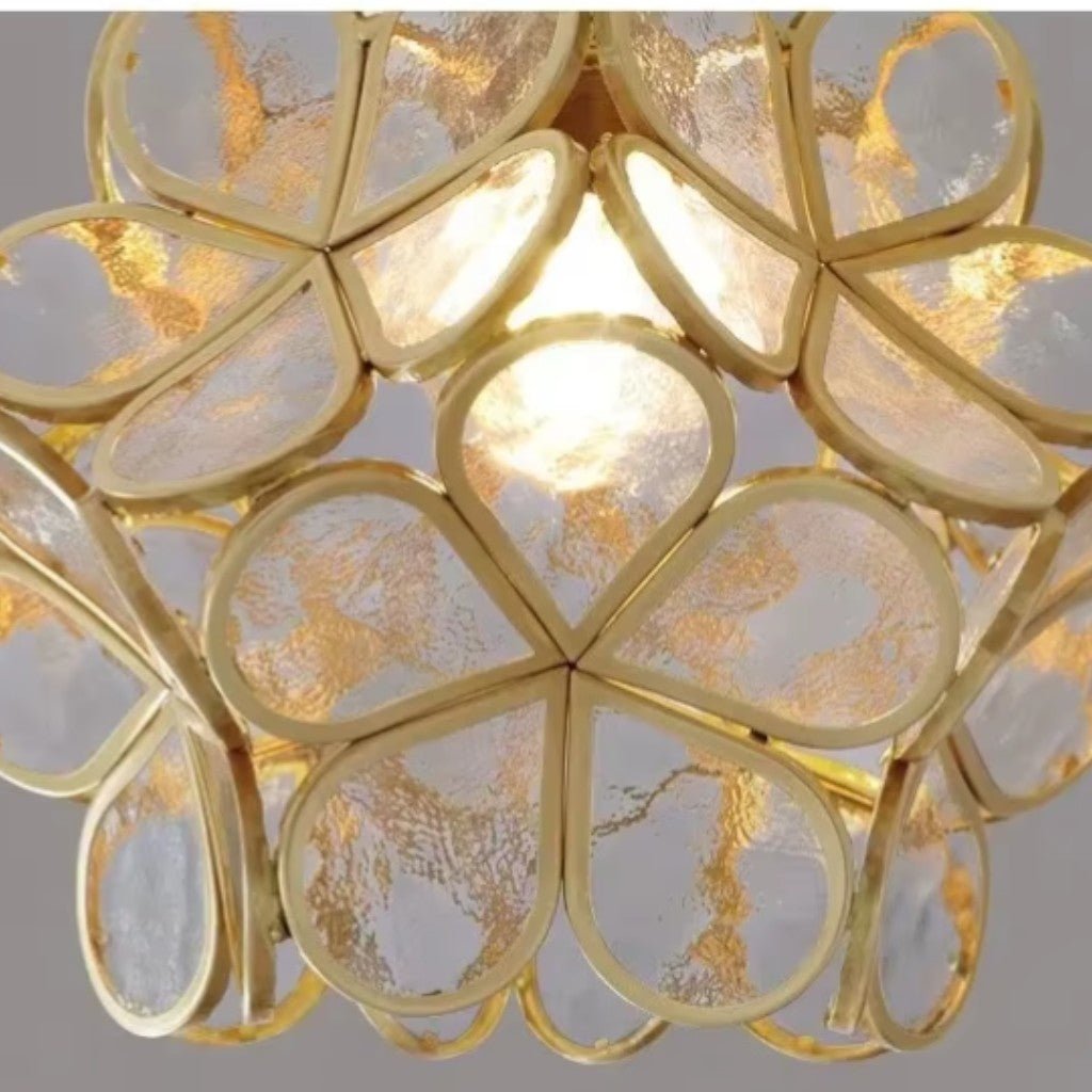 LotusGlow Vintage Glass Flower Pendant Light