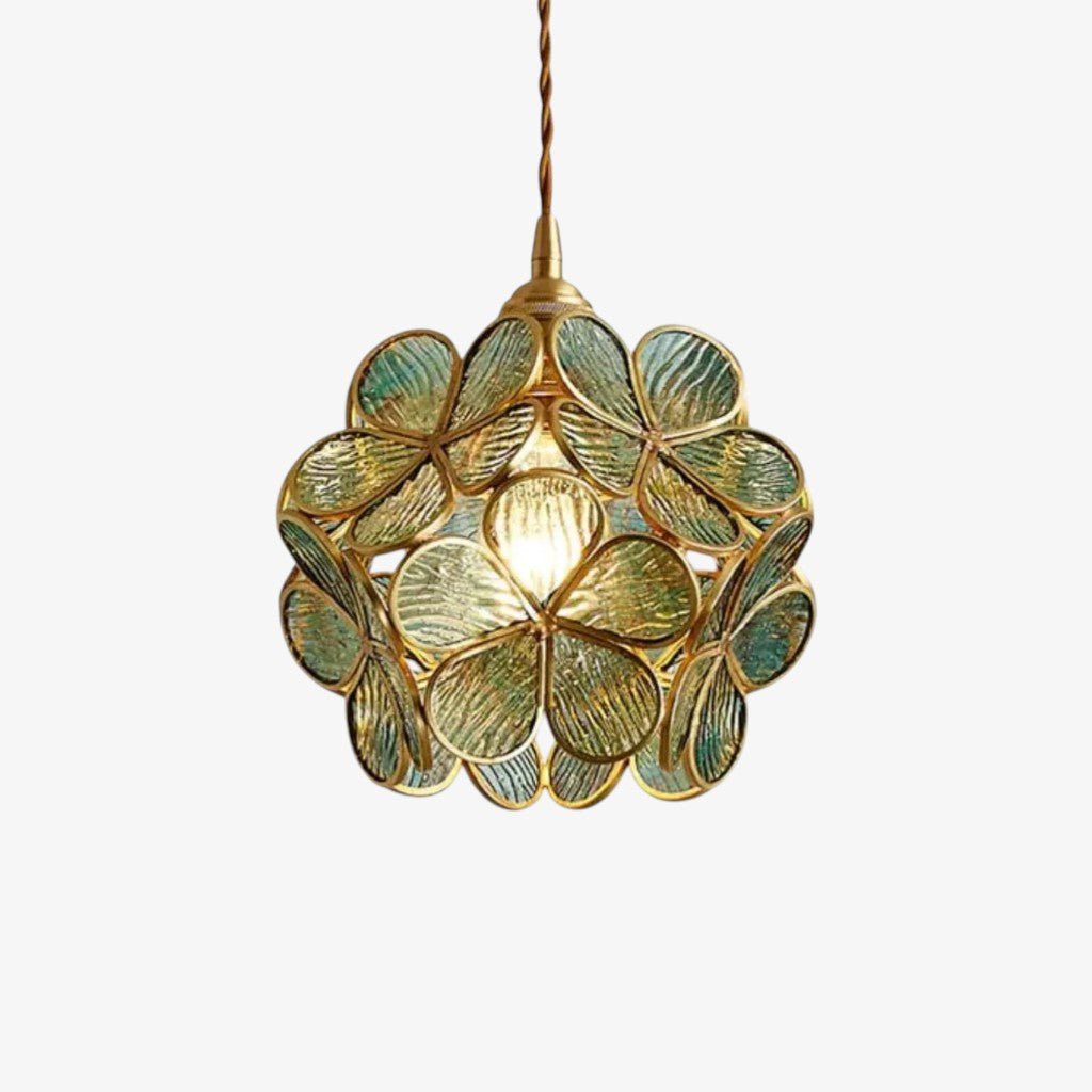 LotusGlow Vintage Glass Flower Pendant Light
