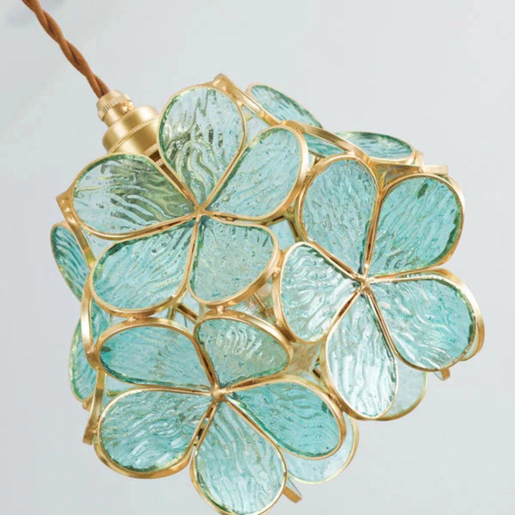 LotusGlow Vintage Glass Flower Pendant Light