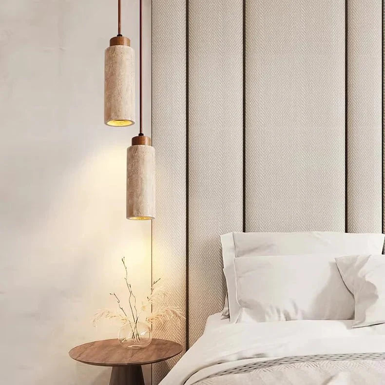 LumiTerra Travertine Pendant Light