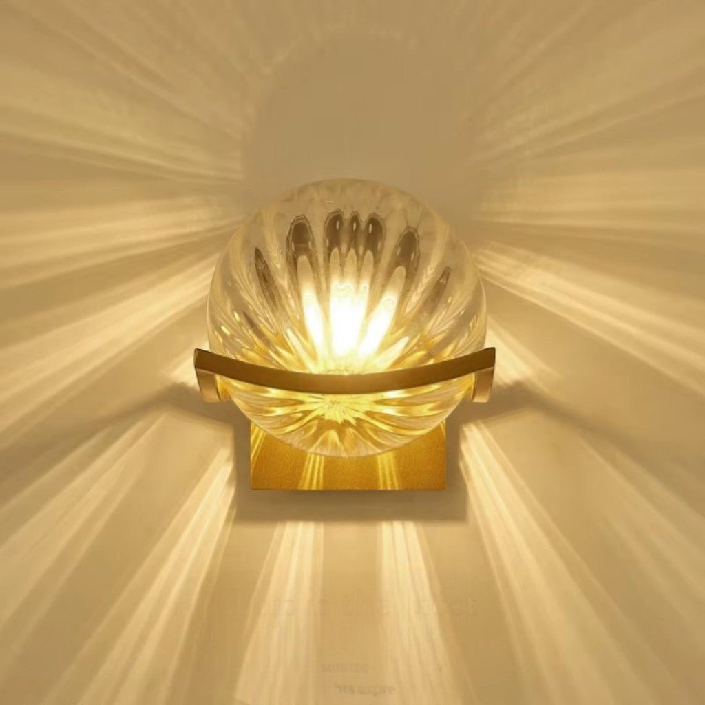 Lyra Glass Globe Wall Sconce with Gold Finish