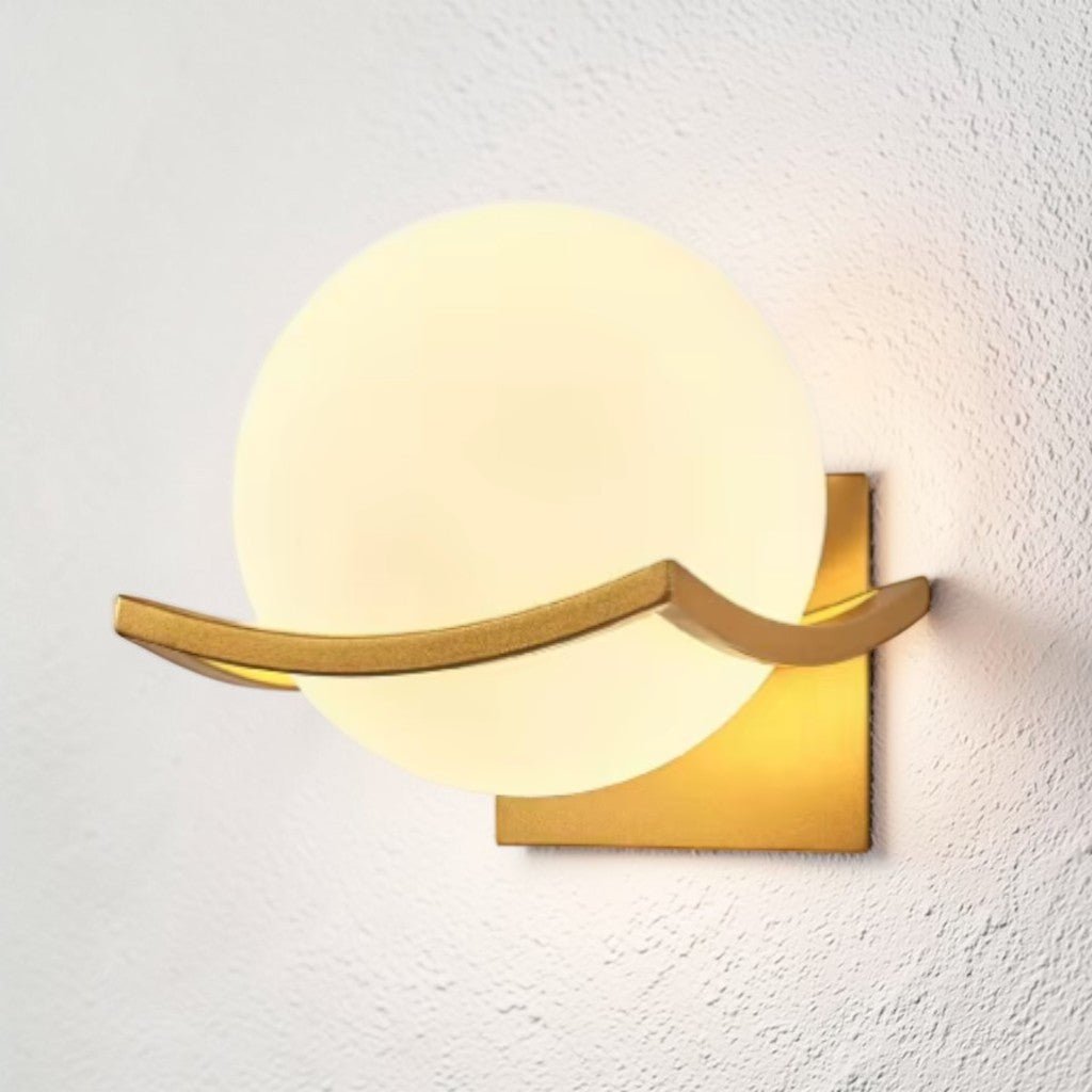 Lyra Glass Globe Wall Sconce with Gold Finish