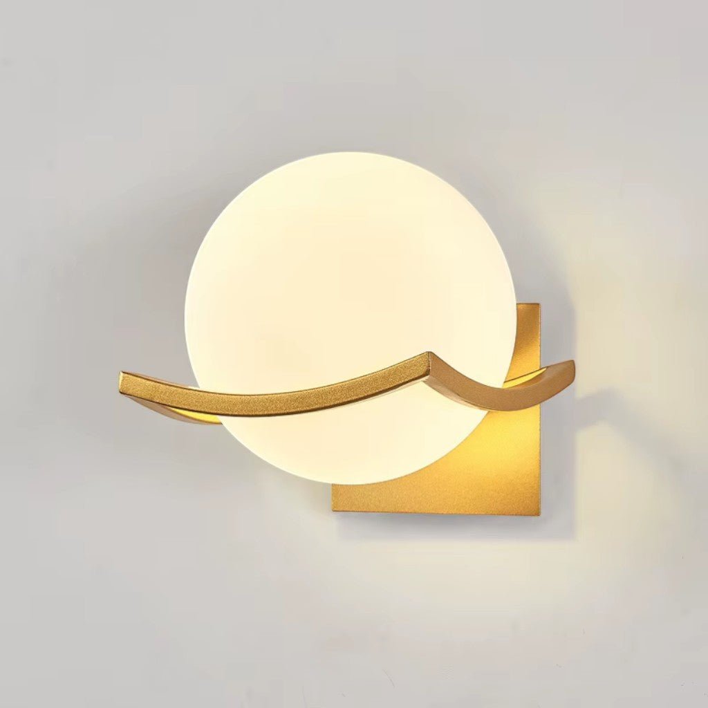 Lyra Glass Globe Wall Sconce with Gold Finish