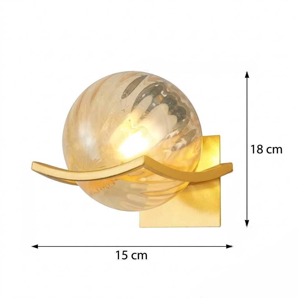 Lyra Glass Globe Wall Sconce with Gold Finish