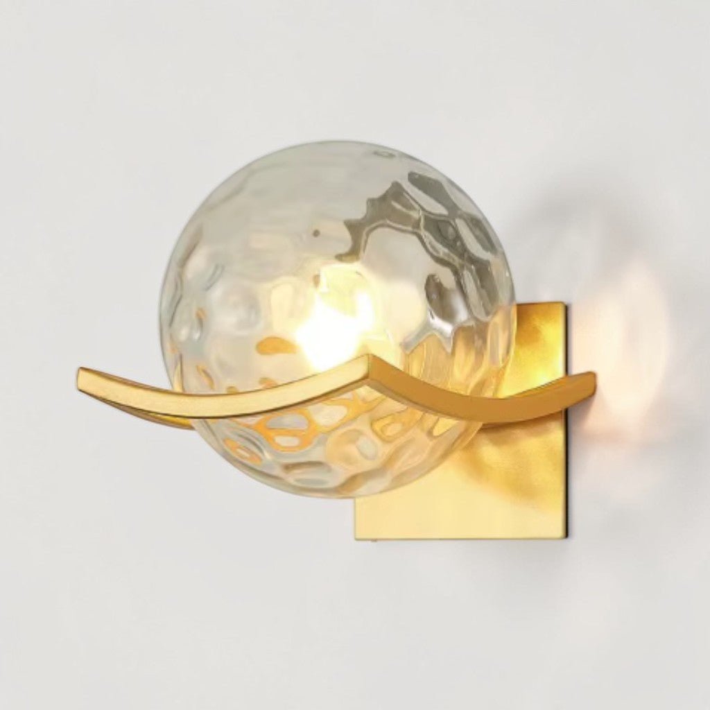Lyra Glass Globe Wall Sconce with Gold Finish