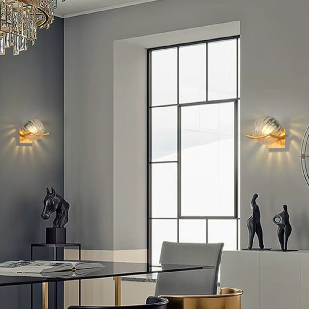 Lyra Glass Globe Wall Sconce with Gold Finish