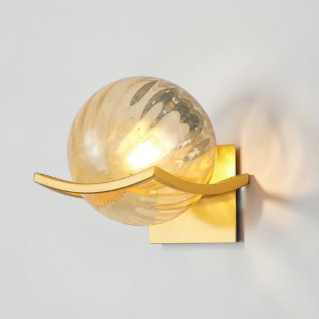 Lyra Glass Globe Wall Sconce with Gold Finish
