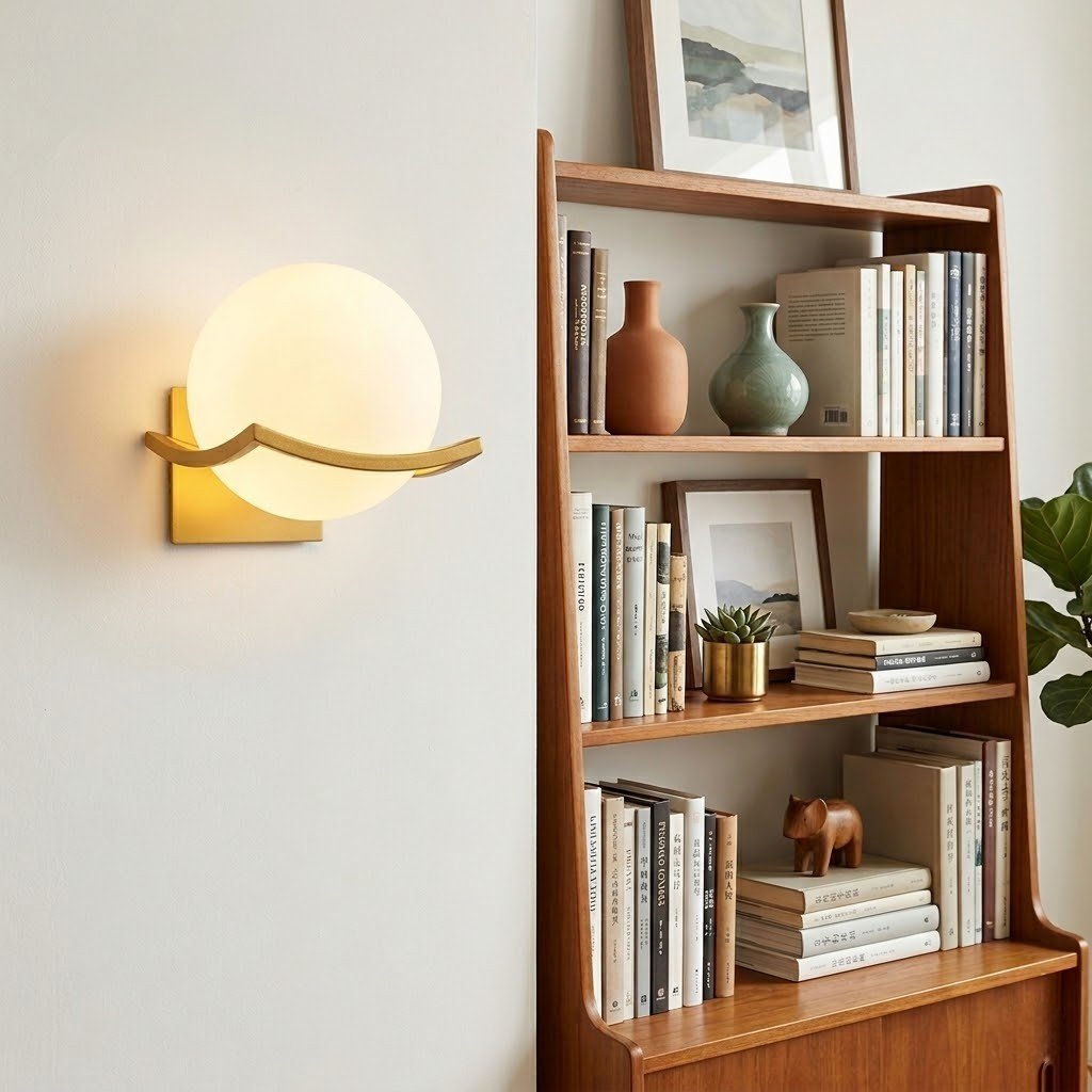 Lyra Glass Globe Wall Sconce with Gold Finish