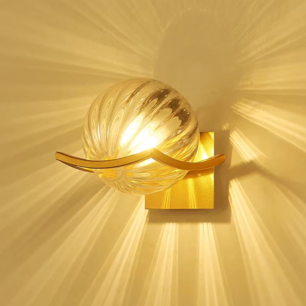 Lyra Glass Globe Wall Sconce with Gold Finish