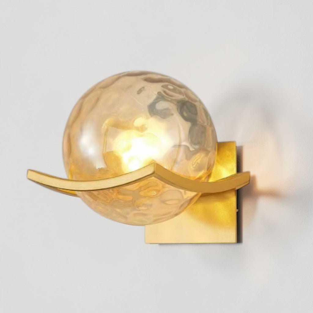 Lyra Glass Globe Wall Sconce with Gold Finish