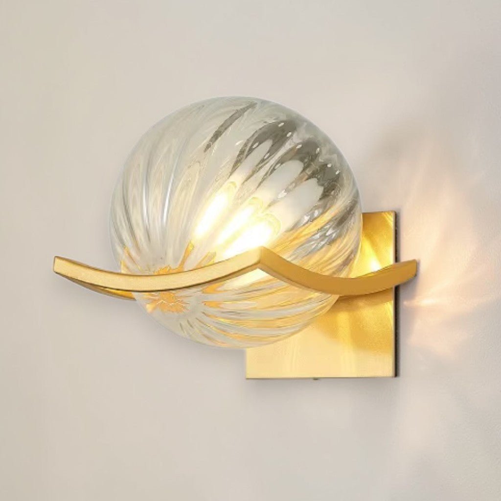 Lyra Glass Globe Wall Sconce with Gold Finish