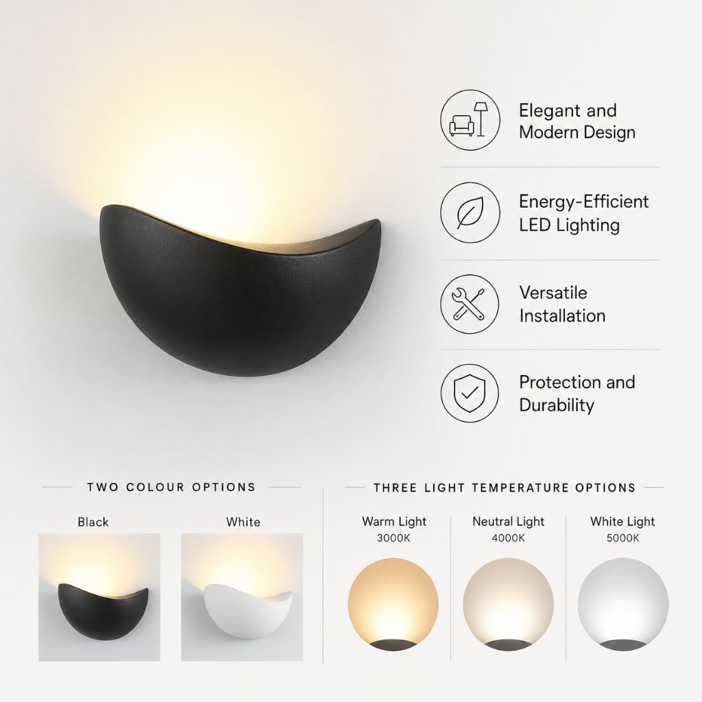 Minimalist Half-Round LED Wall Light