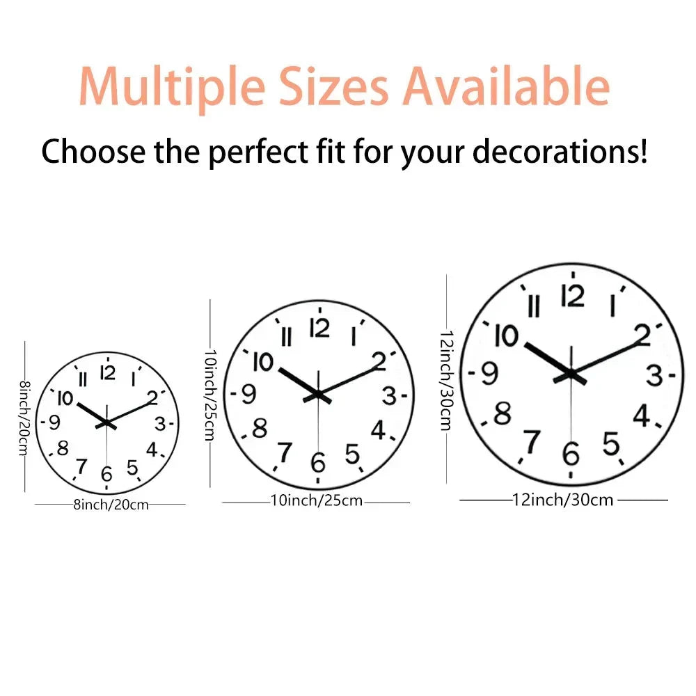 Minimalist White Nordic Wall Clock - Large 3D Arabic Numerals