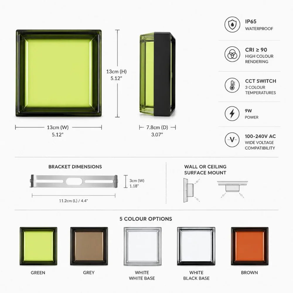 Modern LED Wall Lamp Square IP65 Indoor Outdoor Sconce