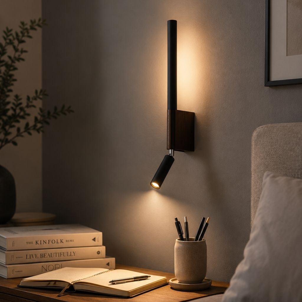 MoodLamp Bedside Wall Light with Adjustable Reading Spotlight
