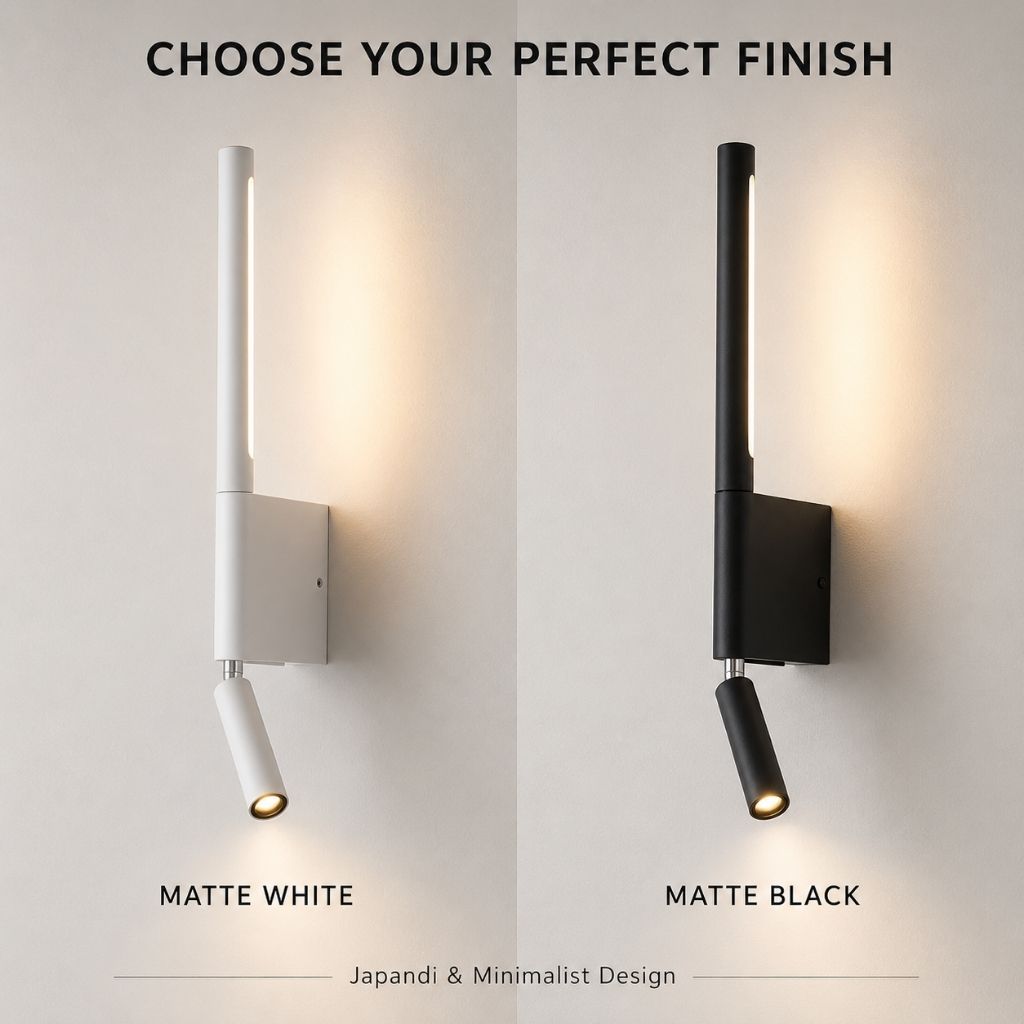 MoodLamp Bedside Wall Light with Adjustable Reading Spotlight