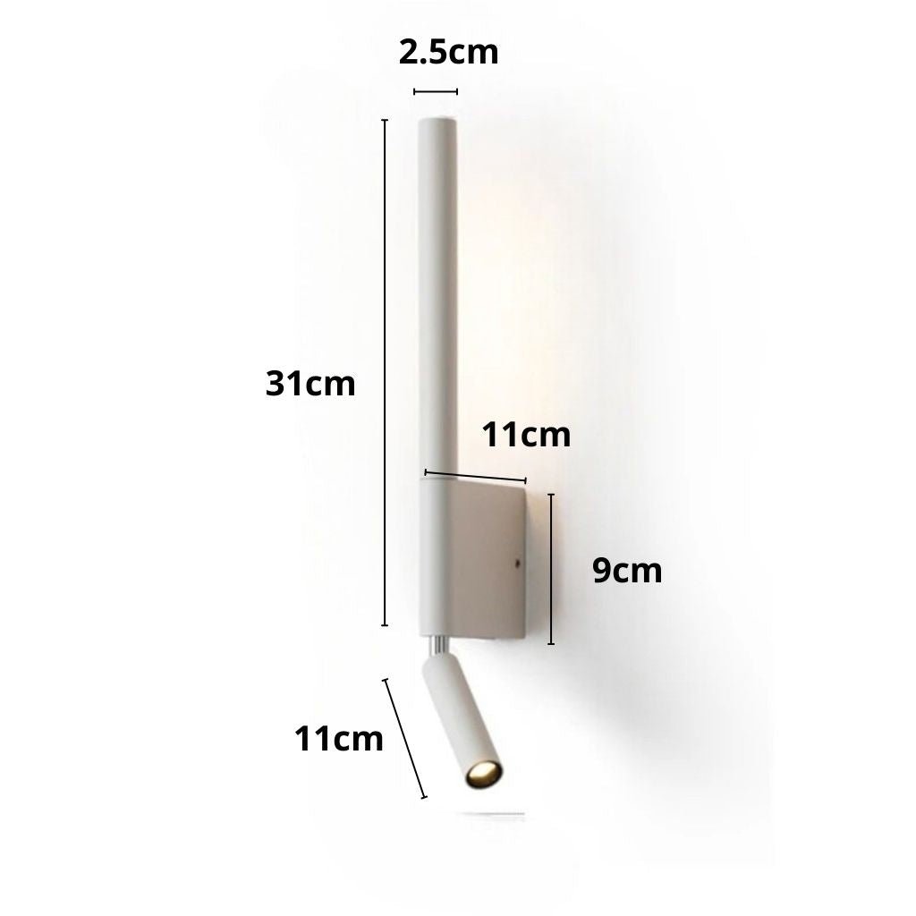 MoodLamp Bedside Wall Light with Adjustable Reading Spotlight