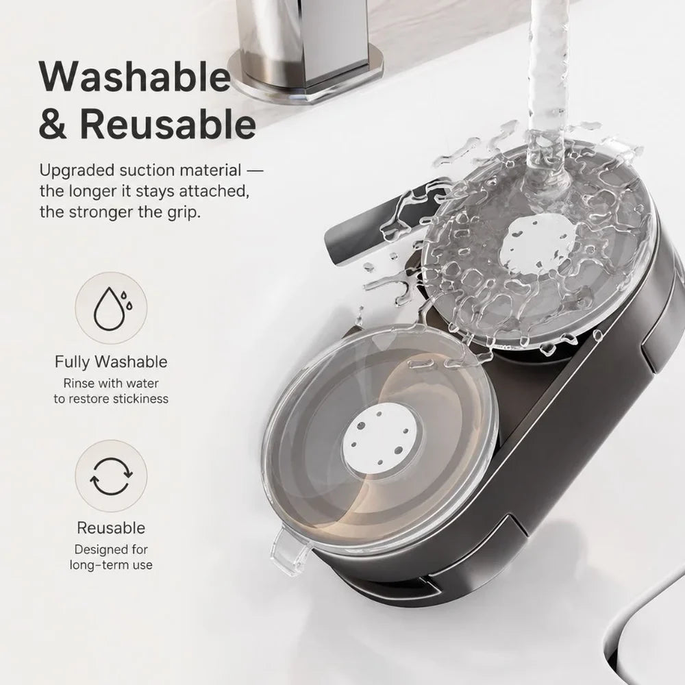 No-Drill Suction Cup Makeup Mirror LED Light with Folding Arm