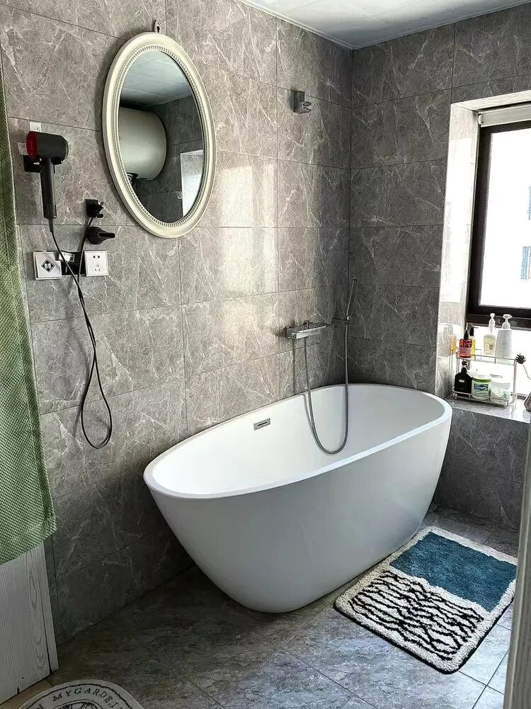 Nordic Abstract Bath Mat – Hand-Crafted
