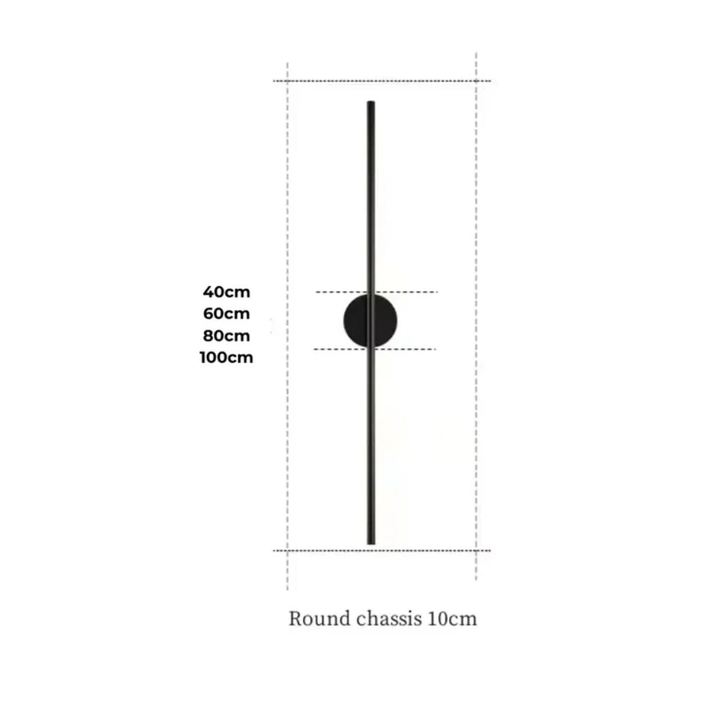 Nordic Black Linear LED Wall Sconce Slim Design