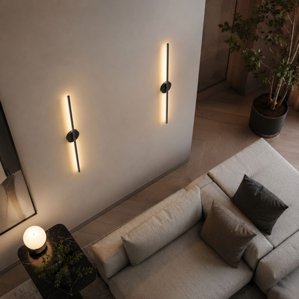 Nordic Black Linear LED Wall Sconce Slim Design