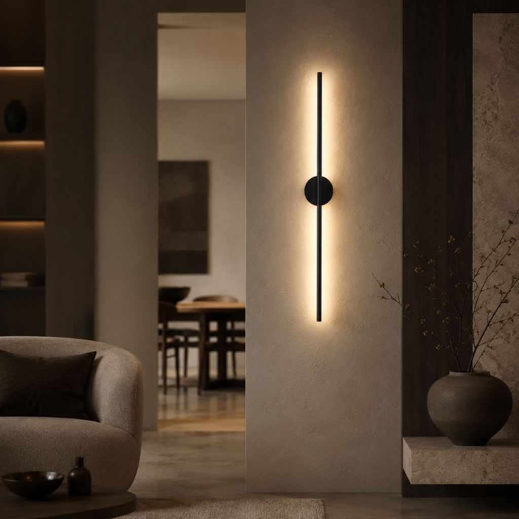 Nordic Black Linear LED Wall Sconce Slim Design