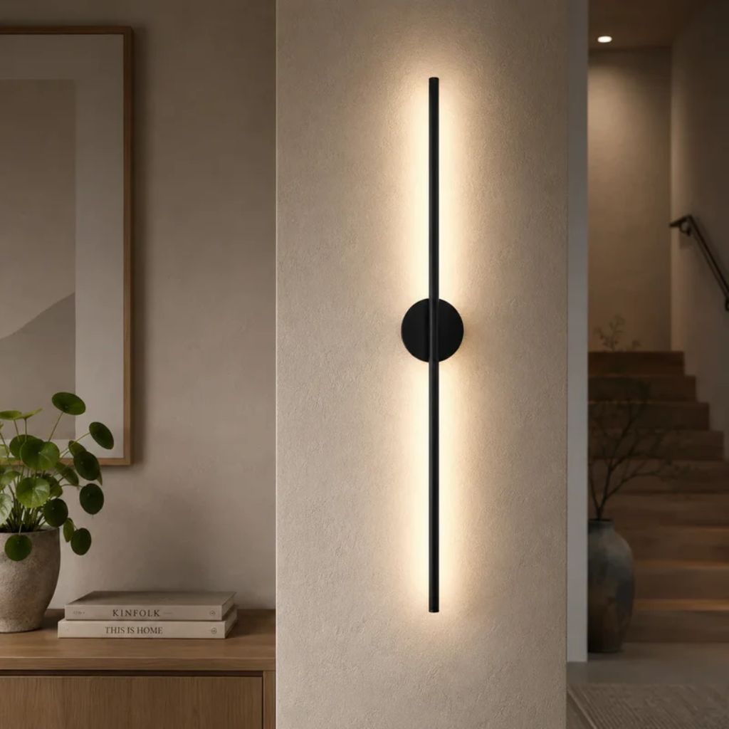 Nordic Black Linear LED Wall Sconce Slim Design