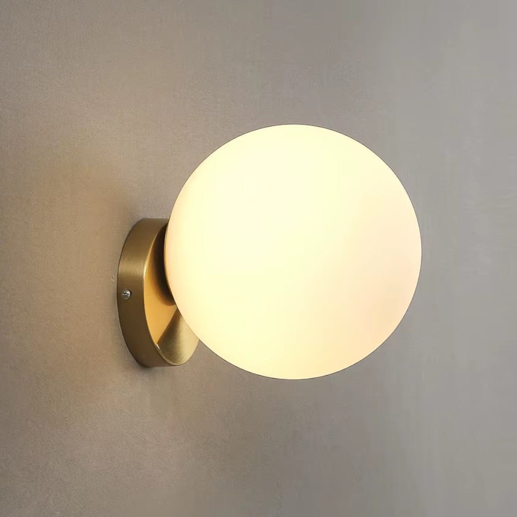Olo Sphere Bedside Wall Lamp in Gold Finish