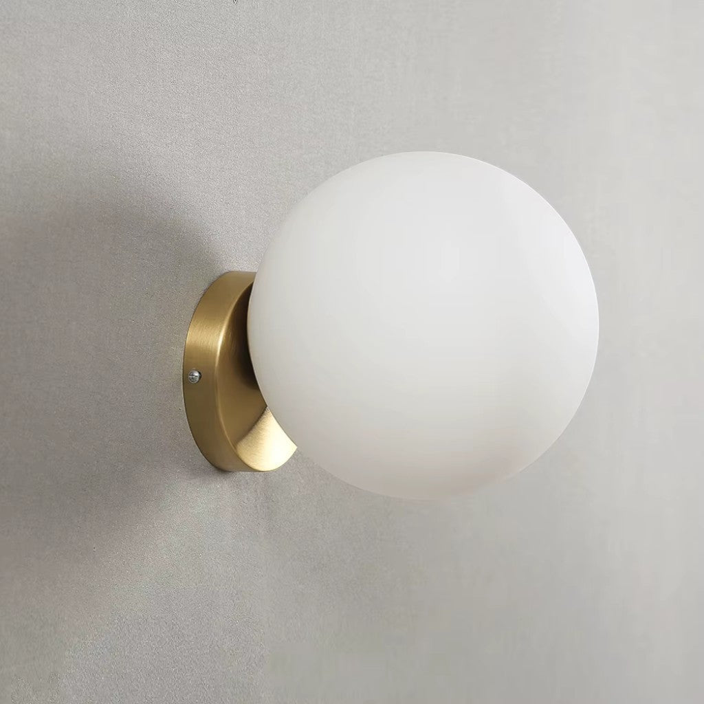 Olo Sphere Bedside Wall Lamp in Gold Finish