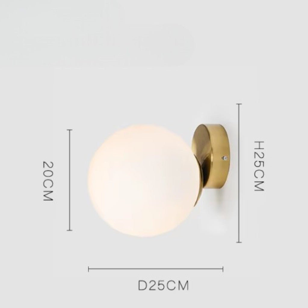 Olo Sphere Bedside Wall Lamp in Gold Finish